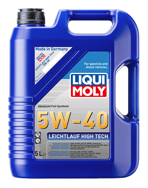 LIQUI MOLY Leichtlauf High Tech 5W-40 2328, 5 литров, синяя версия канистры